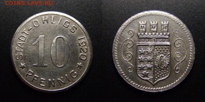МОНЕТЫ МИРА 07-17 - Германия (Олигс) – 10 пфеннигов (1920) (нотгельд)