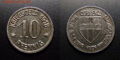 МОНЕТЫ МИРА 07-17 - Германия (Кобленц) – 10 пфеннигов (1918) (нотгельд)