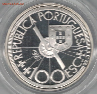 Ag ПОРТУГАЛИЯ 100 ЭСКУДО 1987 ДИОГУ КАН 10.08-22Ч (Д932) - 5-пор100Б1