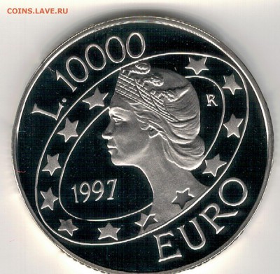 Ag САН-МАРИНО 10000 ЛИР 1997 ЕВРОПА 10.08 В 22.00МСК (Д887) - 5-см1