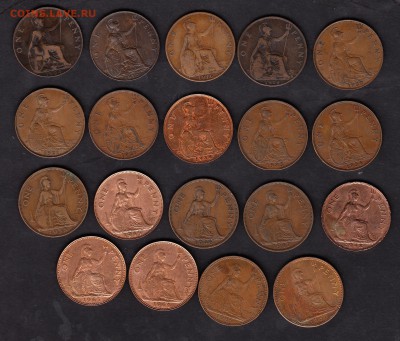 Великобритания 1 пенни 1904-67годы (19 монет) - 256