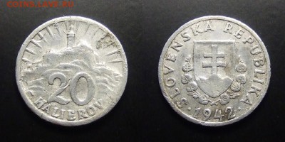 МОНЕТЫ МИРА 07-17 - Чехословакия – 20 геллеров (1942) алюм.