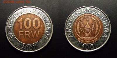 МОНЕТЫ МИРА 07-17 - Руанда – 100 франков (2007) «Герб» (бм)