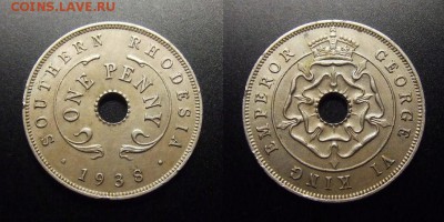 МОНЕТЫ МИРА 07-17 - Южная Родезия – 1 пенни (1938)