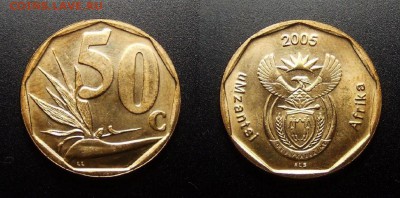 МОНЕТЫ МИРА 07-17 - ЮАР – 50 центов (2005) «Калла; uMzantsi»