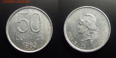 МОНЕТЫ МИРА 07-17 - Аргентина – 50 сентаво (1983) алюм.