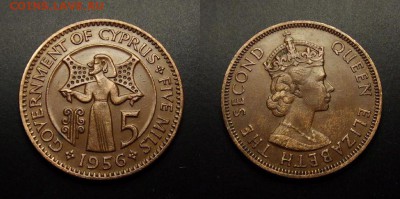 МОНЕТЫ МИРА 07-17 - Брит. Кипр – 5 милс (1956) «Киприот» №3