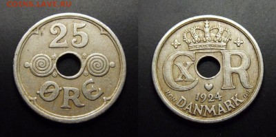 МОНЕТЫ МИРА 07-17 - Дания – 25 эре (1924)