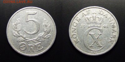 МОНЕТЫ МИРА 07-17 - Дания – 5 эре (1941) алюм. №2