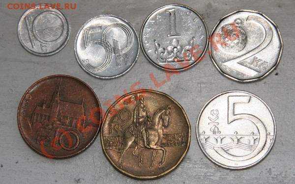 разные монеты Чехии - Чехия.JPG