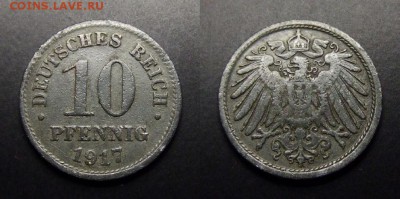 МОНЕТЫ МИРА 07-17 - Германия – 10 пфеннигов (1917) цинк