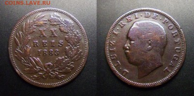 МОНЕТЫ МИРА 07-17 - Португалия – 20 рейс (1883) бронза №1
