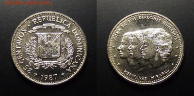 МОНЕТЫ МИРА 07-17 - Доминиканская Республика – 25 сентаво (1987) «Сёстры Мирабель – национальные героини»