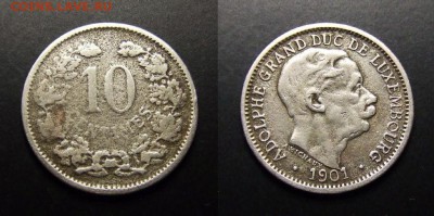 МОНЕТЫ МИРА 07-17 - Люксембург – 10 сантимов (1901) «Адольф – великий герцог Люксембургский»