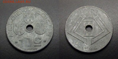 МОНЕТЫ МИРА 07-17 - Бельгия – 10 сантимов (1944) цинк