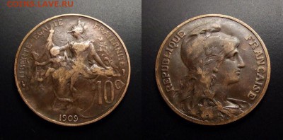 МОНЕТЫ МИРА 07-17 - Франция – 10 сантимов (1909)