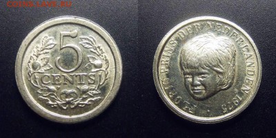 МОНЕТЫ МИРА 07-17 - Нидерланды – 5 центов (1975) «Принц Флорис» (XF) (памятный токен)