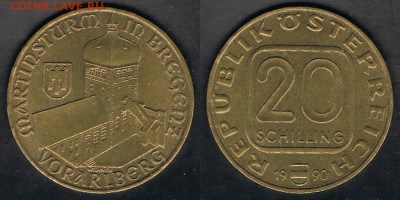 Австрия 20 шиллингов 1990 "Башня Св. Мартина" 15.08.17 22:00 - Austria_KM#2993.1_1990_30072017