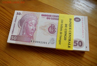Конго  50 франков 2013 год. UNC. пачка, 100 штук. - Конго 50