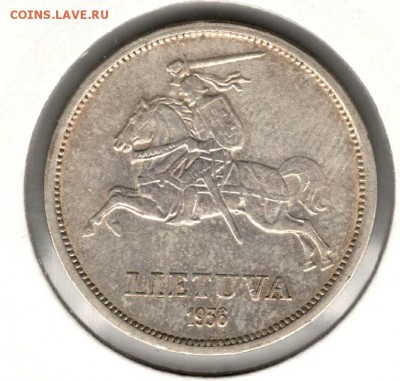 Литва, 5 лит 1936, хорошие. С 500. До 11.08 - 40