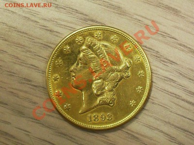 20 долларов США 1893S (double eagle) Золото, оценка - реверс