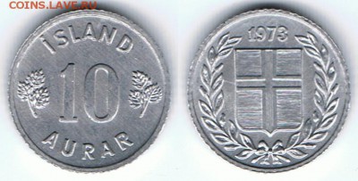 Исландия 10 эйре 1973 до 16.08.17 22:00 МСК - Iceland_KM#10a_1973_10082017