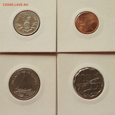 Багамы - 4монеты(2005-2007г.) , UNC , до 17.08.17г. - багамы 1