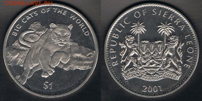Сьерра-Леоне 1$ 2001 "Ягуар" до 17.08.17 22:00 МСК - SL_KM#244_11082017