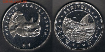 Эритрея 1$ 1994 "Чёрный носорог" до 18.08.17 22:00 МСК - Eritrea_KM#16_12082017