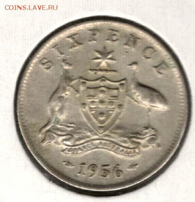 Австралия, 6 пенсов 1956. С 200. До 13.08 - 33