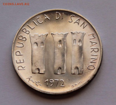 Сан-Марино 500 лир 1972. СЕРЕБРО. ТИРАЖ - 290 697. - 8