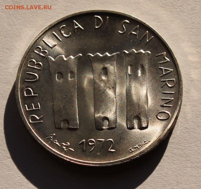 Сан-Марино 500 лир 1972. СЕРЕБРО. ТИРАЖ - 290 697. - 6