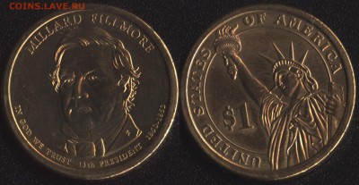 Обмен иностранью - США 1 доллар 2010 13 президент США Миллард Филмор (1850-1853)