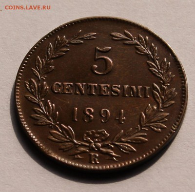 Сан Марино 5 чентезимо 1894, тираж - 600 000 - 8