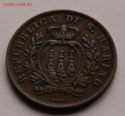 Сан Марино 10 чентезимо 1894, тираж - 150 000. - 9