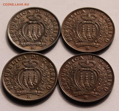 Сан Марино 5 чентезимо 1935,1936,1937,1938. - 25