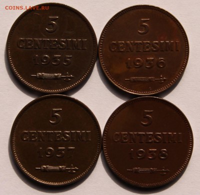 Сан Марино 5 чентезимо 1935,1936,1937,1938. - 1