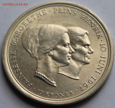 Дания. 10 крон 1967. Серебро - 2