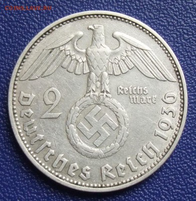Германия. 2 марки 1936 D. Лучший год. До 19.08.17 в 21:30. - 2-36D-.JPG