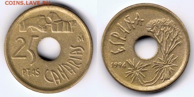 Испания 25 песет 1994 "Канарские острова" до 20.08.17 22:00 - Spain_KM#933_14082017