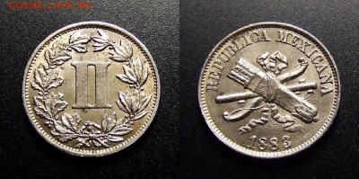 МОНЕТЫ МИРА 07-17 - Мексика – 2 сентаво (1883)
