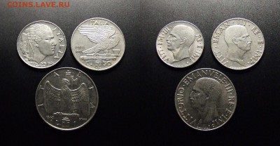 МОНЕТЫ МИРА 07-17 - Италия (набор №1... 20ч. + 50ч. + 1л. (1940)) (3 шт.)