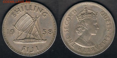 Фиджи 1 шиллинг 1958 "Катамаран" 21.08.17 22:00 - Fiji_KM#23_1958_14082017
