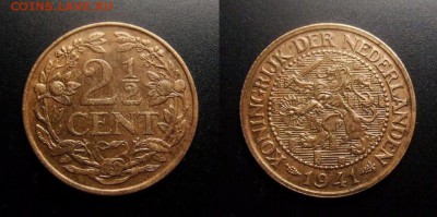 МОНЕТЫ МИРА 07-17 - Нидерланды – 2,5 цента (1941)
