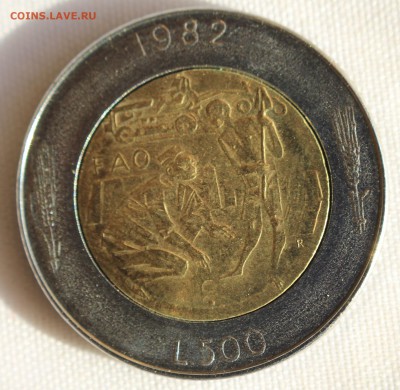 С 1 РУБ. ФАО САН МАРИНО 500 лир 1982г.БИМЕТАЛЛ до 23.08 в 22 - IMG_8406.JPG
