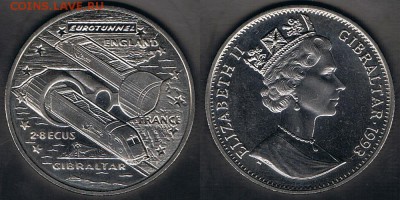 Гибралтар 2,8 экю 1993 "Евротоннель" до 23.08.17 - Gibraltar_KM#478_17082017