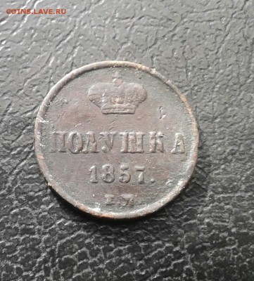 полушка 1857г.  До 21.08.2017 в 22.00 - 20170815_165648-1
