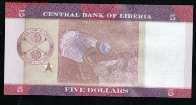 ЛИБЕРИЯ 5 ДОЛЛАРОВ 2016 UNC - 5 001-1