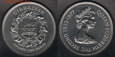 Гибралтар 25 пенсов 1977 "25 лет коронации" 25.08.17 22:00 - Gibraltar_KM#10_12082017