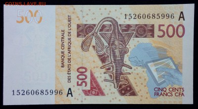 Кот-д´Ивуар 500 франков 2012 unc до 24.08.17. 22:00 мск - 2